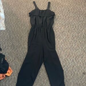 No Boundaries Black Jumpsuit with Fitted Bodice and Waist Tie